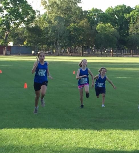 Kids in a running race
