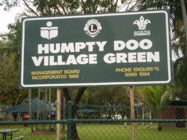 Humpty Doo Village Green sign
