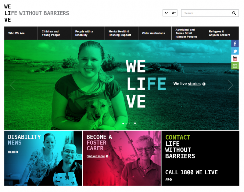 Life without Barriers website screenshot