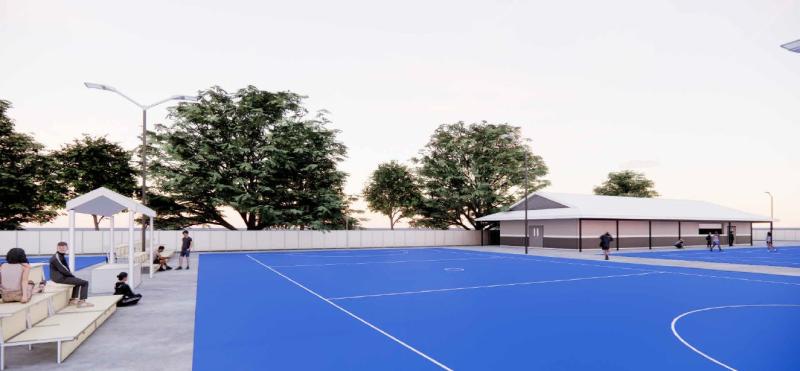 Courtside with Players Amenities in background